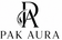 Pak Aura brand logo with stylized black letters and the text 'PAK AURA' and 'PREMIUM LIFESTYLE ESSENTIALS' on a plain white background.