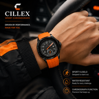 CILLEX Sport Chronograph Watch — Orange Strap