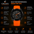 CILLEX Sport Chronograph Watch — Orange Strap