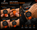 CILLEX Sport Chronograph Watch — Orange Strap