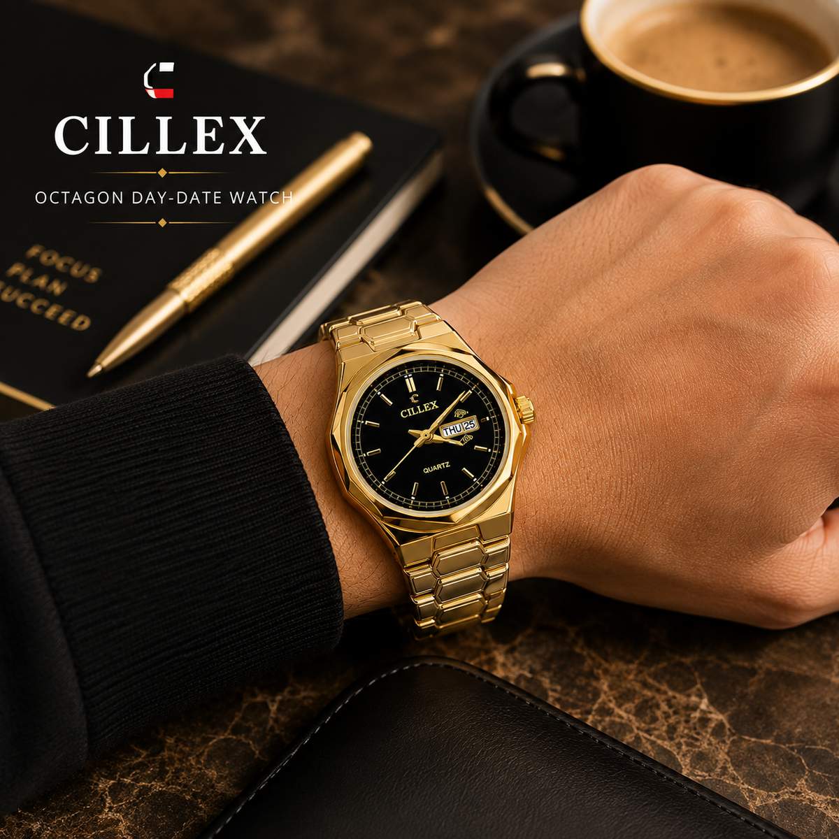 CILLEX Octagon Day-Date Watch