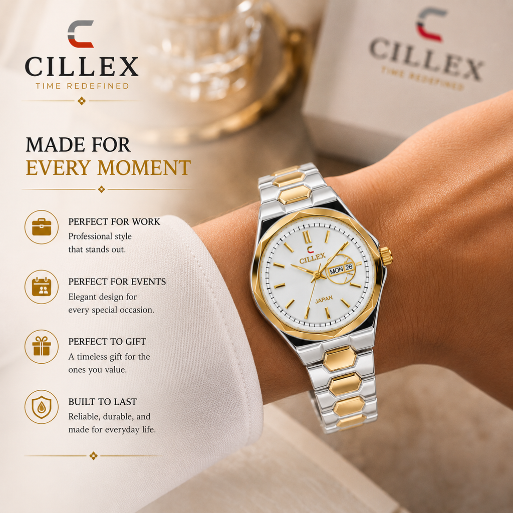 CILLEX Ceramic Day-Date Watch — White