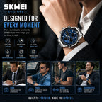 SKMEI 2119 Azure — Dual Display Chronograph | Silver Steel