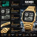 SKMEI Heritage — Retro Digital Watch | Gold Steel
