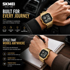 SKMEI Heritage — Retro Digital Watch | Gold Steel