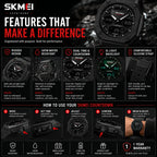 SKMEI 2312 Stealth — Sport Tactical Watch | Matte Black