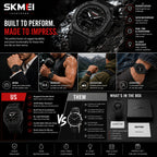SKMEI 2312 Stealth — Sport Tactical Watch | Matte Black