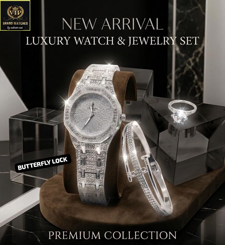 PAK AURA Diamond Trio Set — Watch, Bracelet &amp; Ring