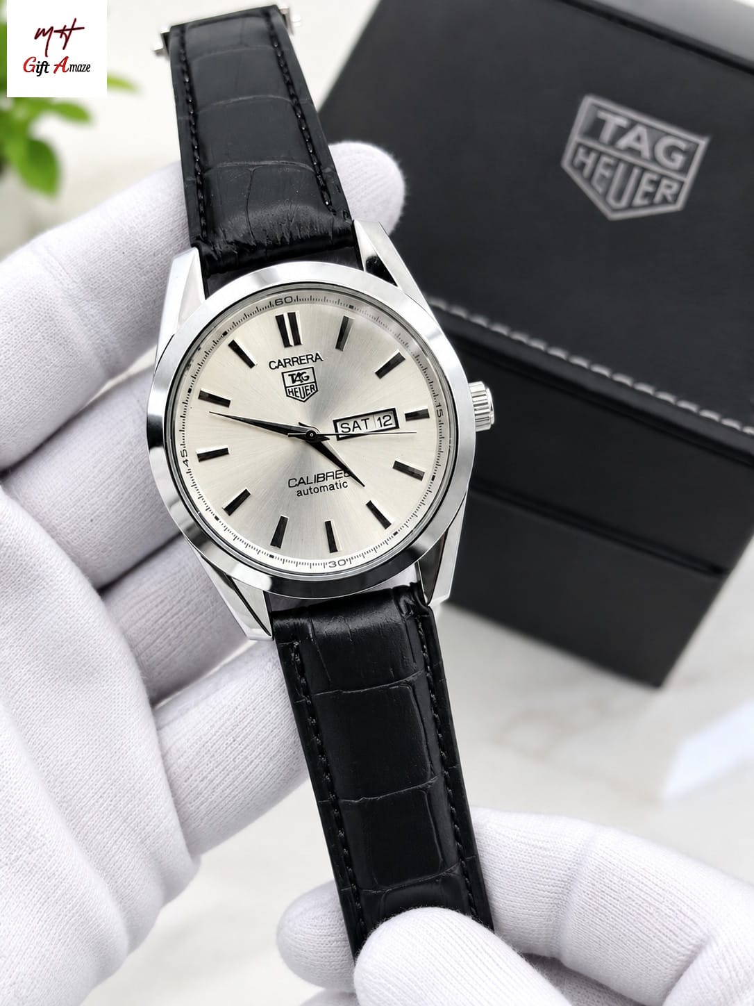 TAG Heuer Carrera Calibre 5 | Day & Date Working | Master Lock Leather Strap | Luxury Watch – 5 Colors