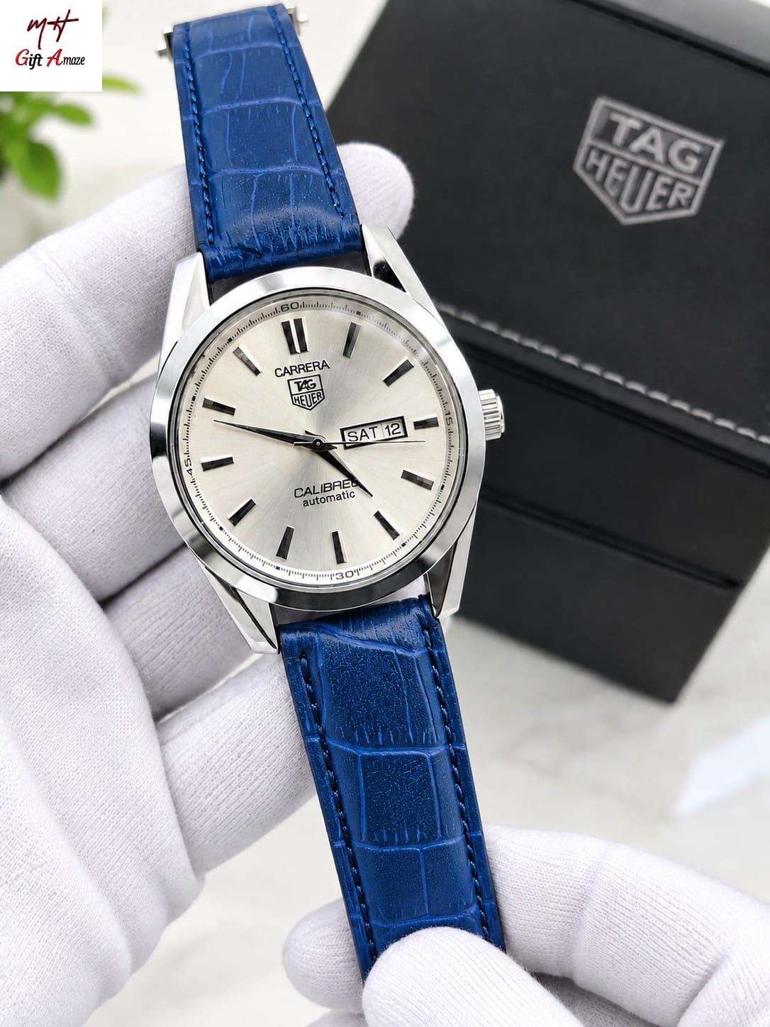 TAG Heuer Carrera Calibre 5 | Day & Date Working | Master Lock Leather Strap | Luxury Watch – 5 Colors