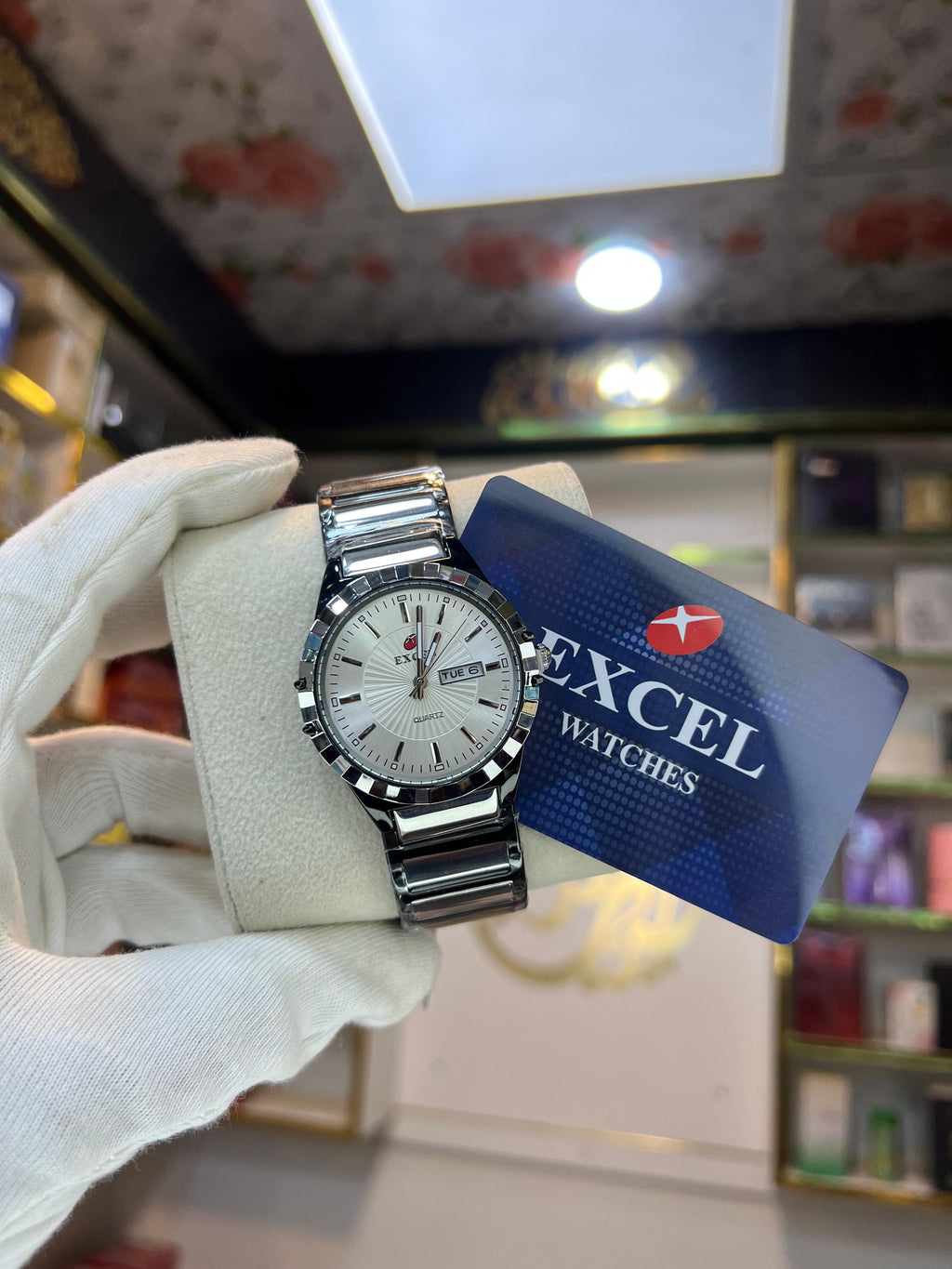 EXCEL Steel Day-Date silver bracelet watch front