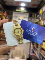 CILLEX Gold Nautilus — Moonphase Sport Watch | Gold Bracelet
