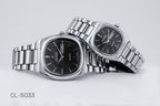 CILLEX CL-5033 Noir — Couple Watch Set | Black Dial Steel