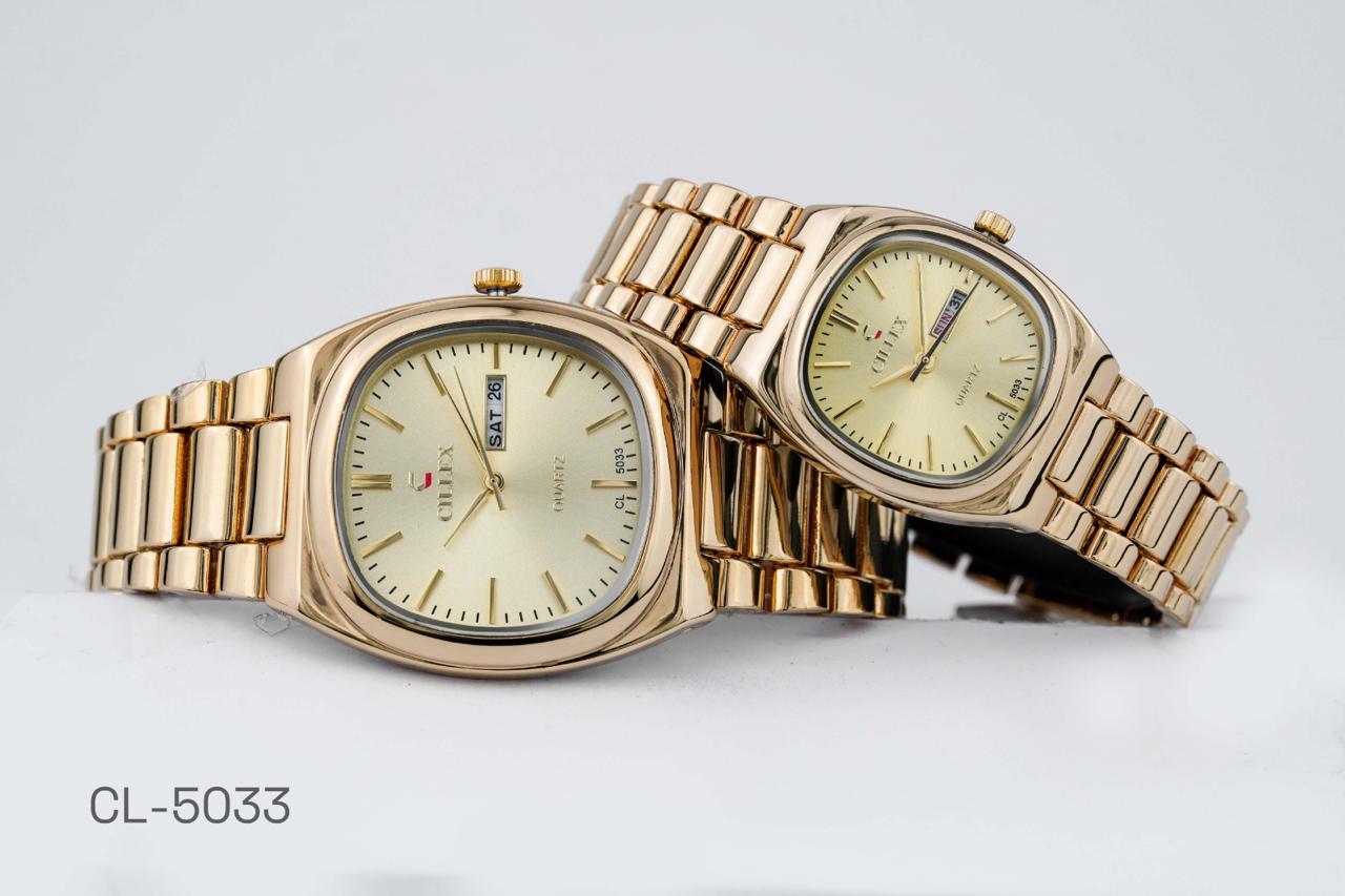 CILLEX CL-5033 Gold — Couple Watch Set | Full Gold