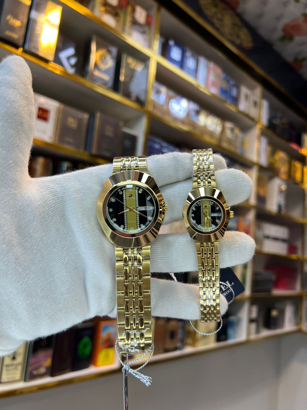 EXCEL Diastar Bronze — Diamond Dial Couple Watch Set