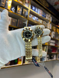 EXCEL Diastar Gold — Diamond Dial Couple Watch Set