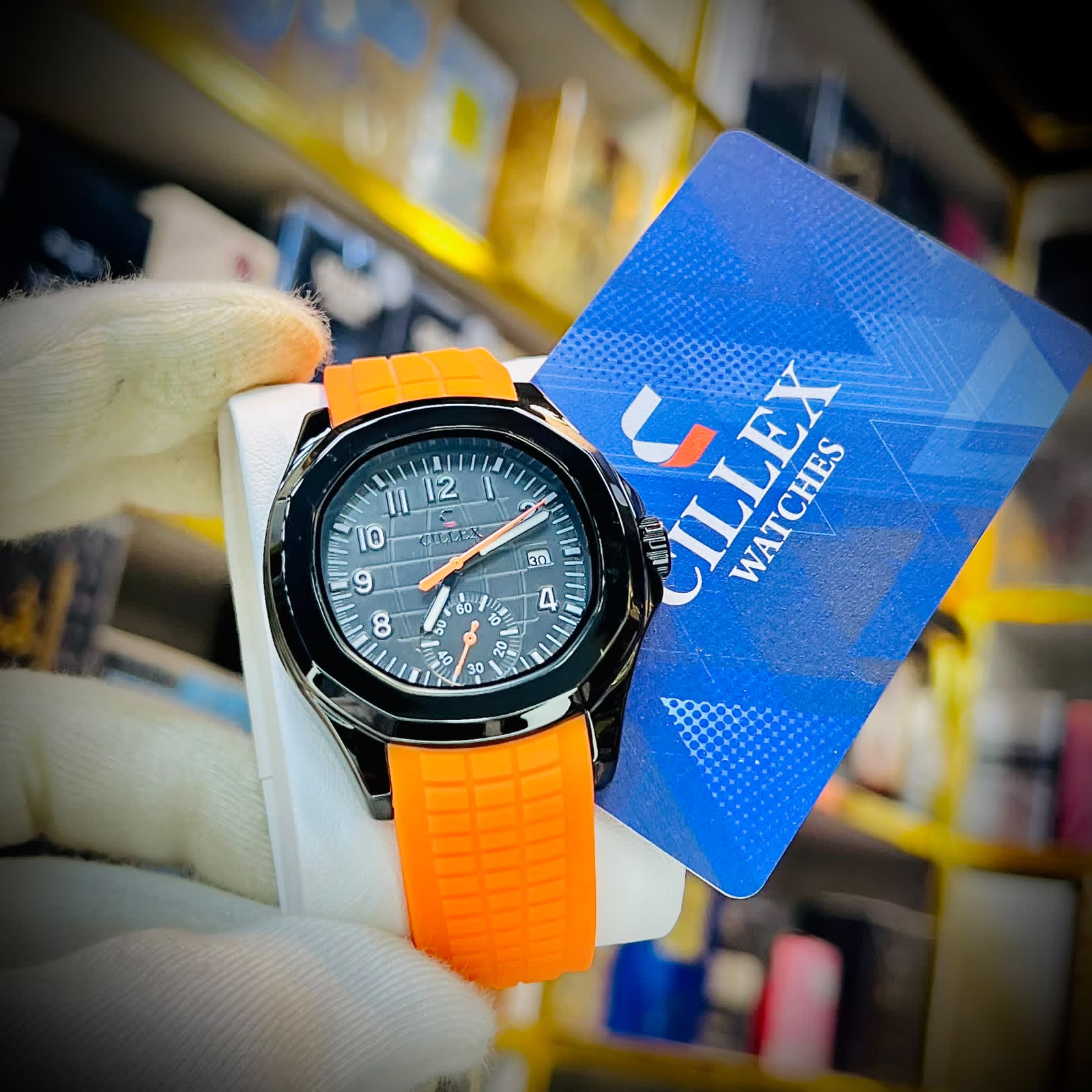 CILLEX Sport Chronograph Watch — Orange Strap