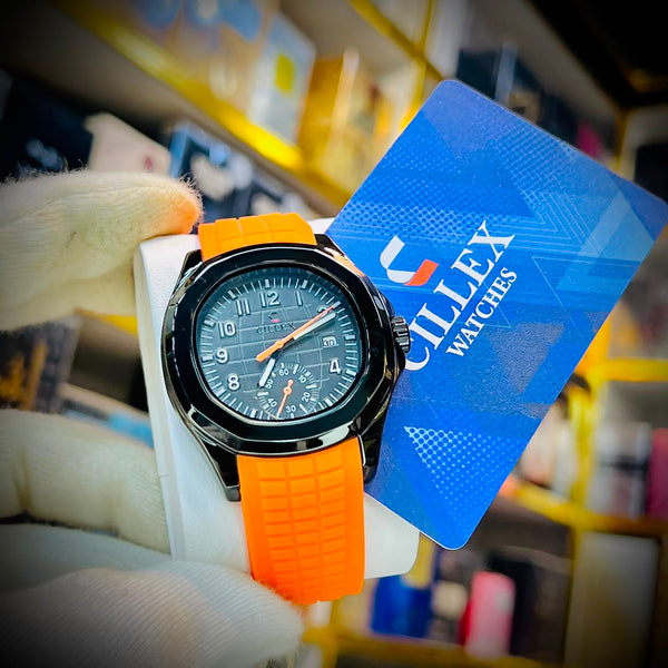 CILLEX Sport Chronograph Watch — Orange Strap