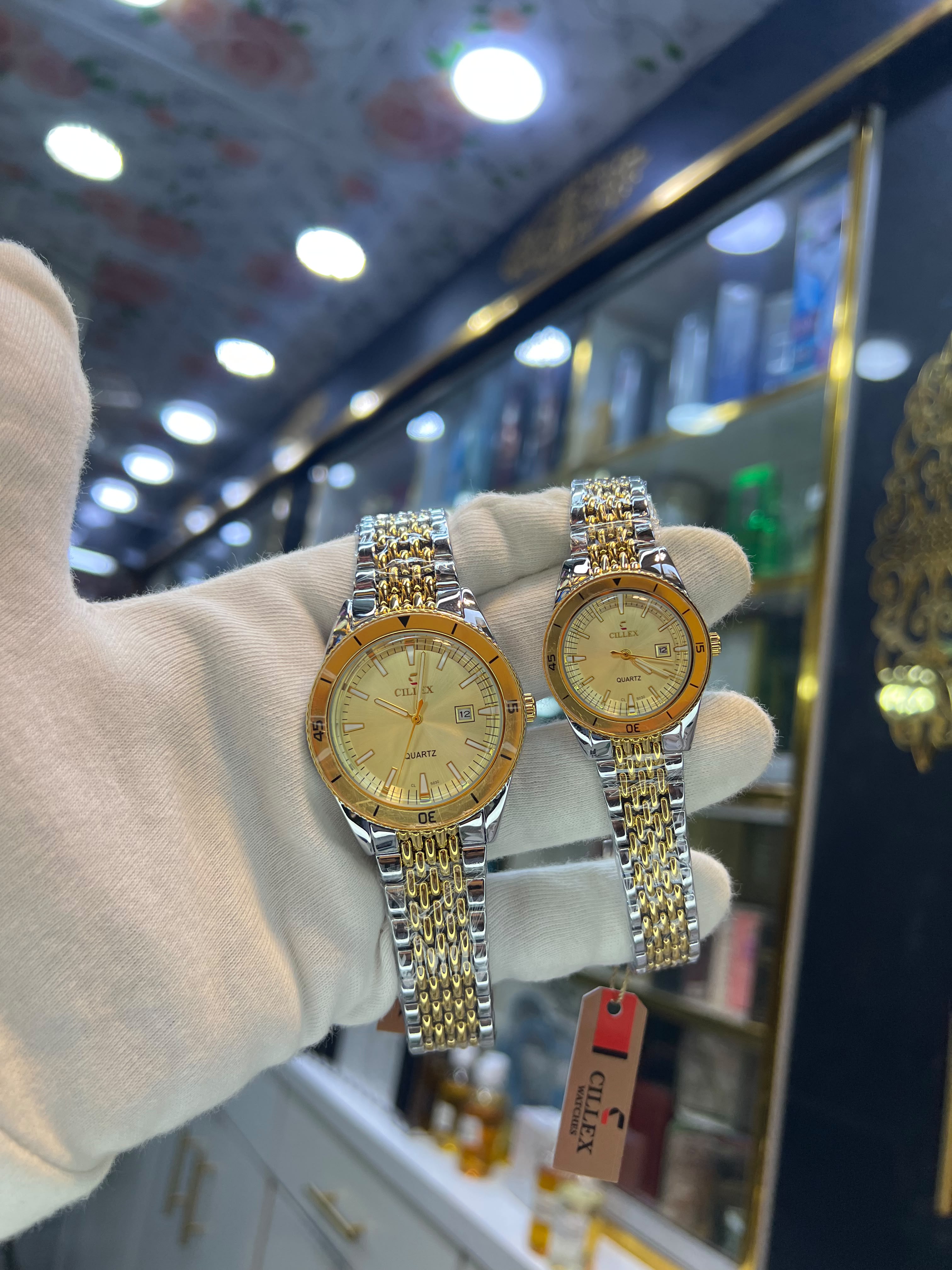 CILLEX Diver-Style Couple Watch Set — Two-Tone