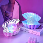 Clam LED Glitter Pearl Night Light – Decorative Ambient Lamp