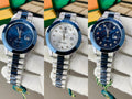 Rolex Style Blue & Silver Chain Men's Watch