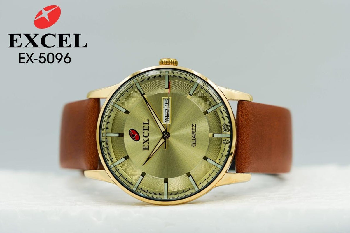 Excel Leather Strap Men's Watch