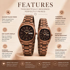 CILLEX CL-5033 Blush — Couple Watch Set | Pink Dial Steel