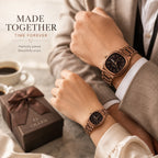 CILLEX CL-5033 Blush — Couple Watch Set | Pink Dial Steel