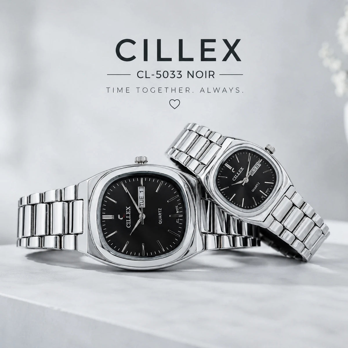 Cillex CL-5033 Noir couple watch set