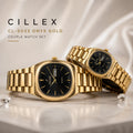 CILLEX CL-5033 Onyx Gold — Couple Watch Set | Black Dial Gold Case