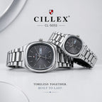 CILLEX CL-5033 Slate — Couple Watch Set | Grey Dial Steel