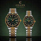 CILLEX Diver-Style Couple Watch Set — Two-Tone
