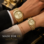 CILLEX CL-5033 Gold — Couple Watch Set | Full Gold