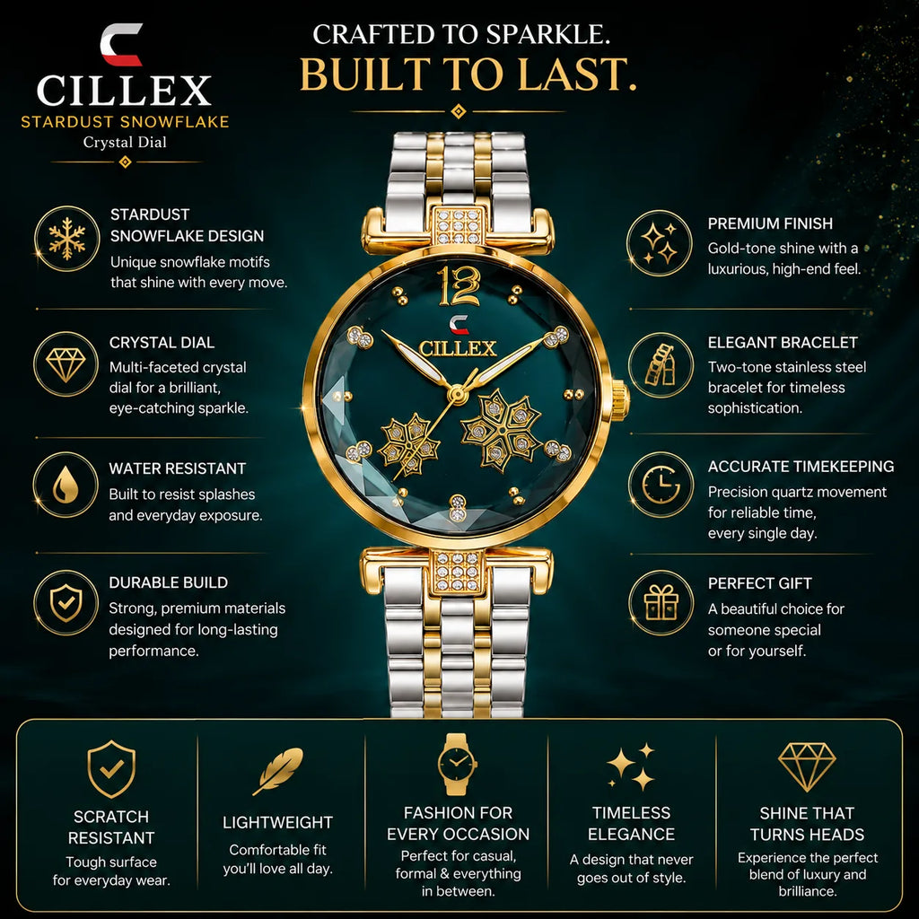 CILLEX Stardust Snowflake Watch — Crystal Dial