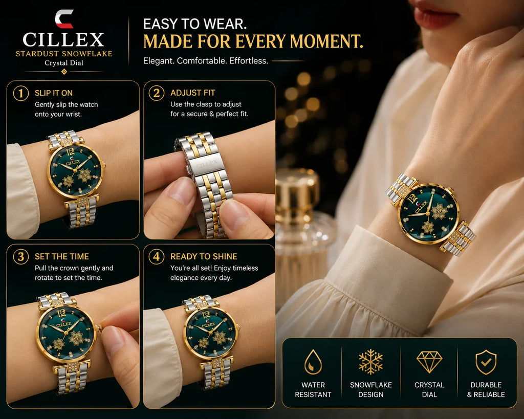CILLEX Stardust Snowflake Watch — Crystal Dial