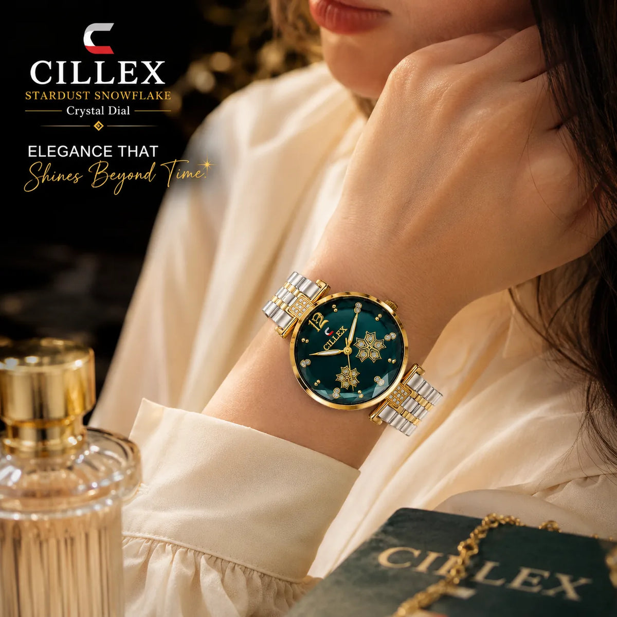 CILLEX Stardust Snowflake Watch — Crystal Dial