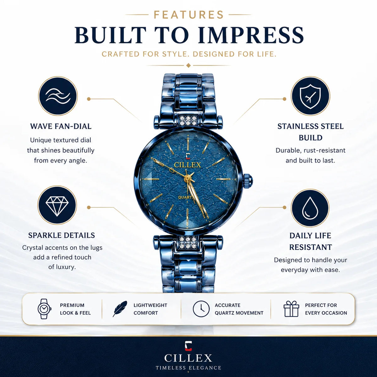 CILLEX Wave Fan-Dial Watch