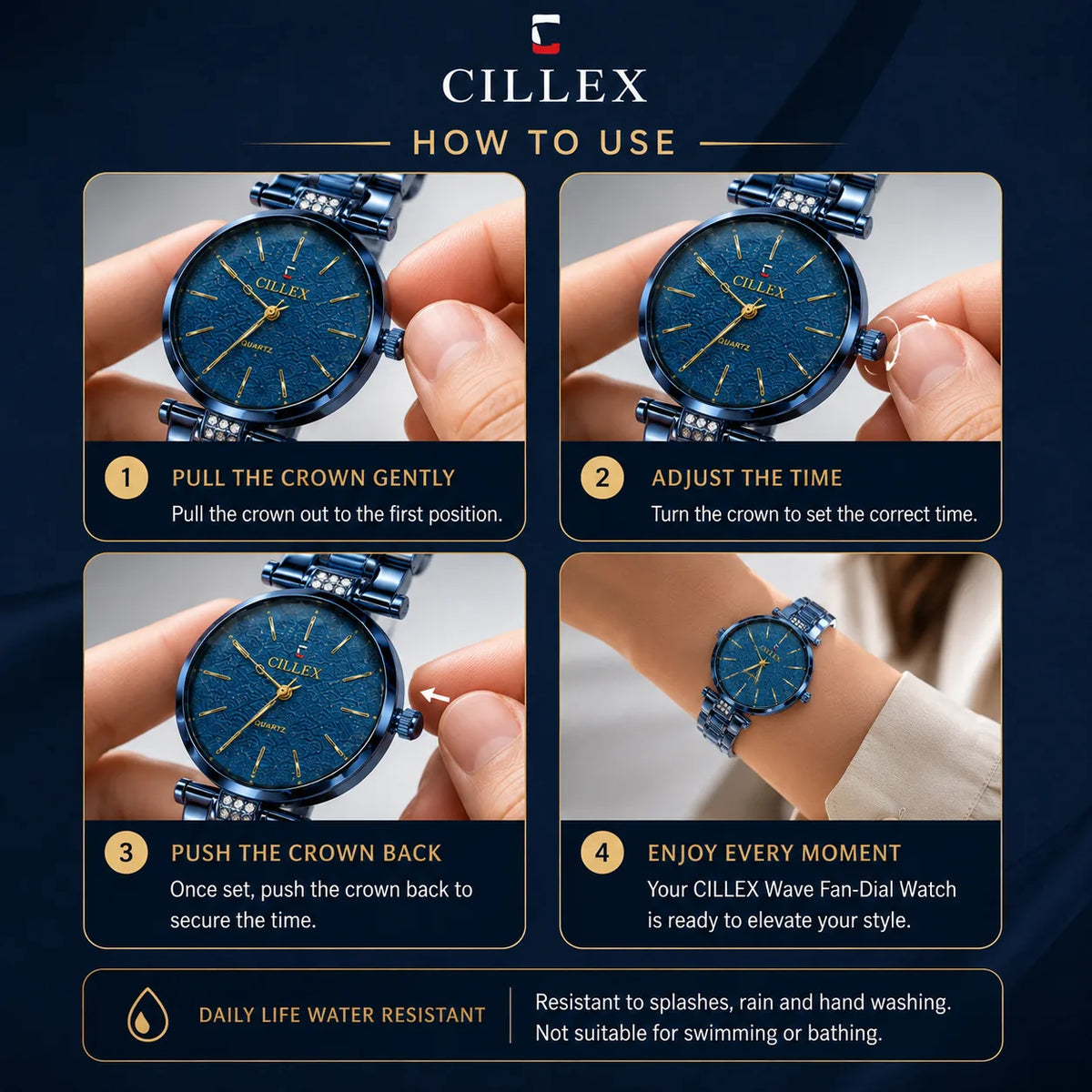 CILLEX Wave Fan-Dial Watch