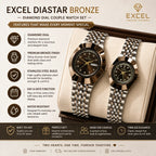EXCEL Diastar Bronze — Diamond Dial Couple Watch Set