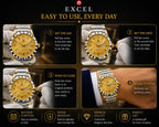 EXCEL Duo-Tone Day-Date — Two-Tone Bracelet Watch