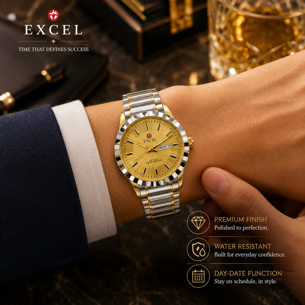 EXCEL Duo-Tone Day-Date — Two-Tone Bracelet Watch