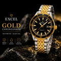 EXCEL Gold Chronograph Watch — Tachymeter | Black Dial