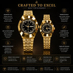 EXCEL Diastar Gold — Diamond Dial Couple Watch Set