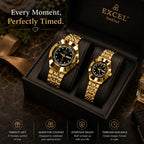 EXCEL Diastar Gold — Diamond Dial Couple Watch Set