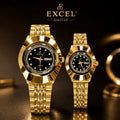 EXCEL Diastar Gold — Diamond Dial Couple Watch Set