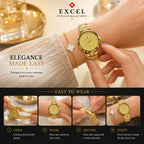 EXCEL Petite Gold Bracelet Watch — Diamond Dial