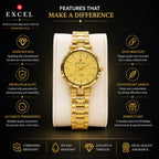 EXCEL Petite Gold Bracelet Watch — Diamond Dial
