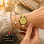 EXCEL Petite Gold Bracelet Watch — Diamond Dial