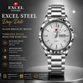 EXCEL Steel Day-Date — Silver Bracelet Watch
