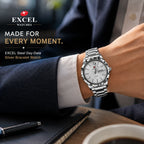 EXCEL Steel Day-Date — Silver Bracelet Watch